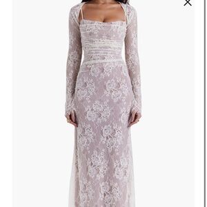 House of CB Artemis White Lace Maxi Dress